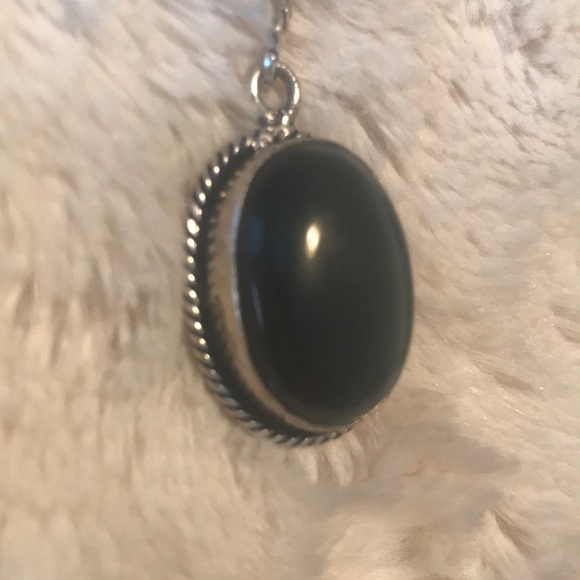 Silver (stamped 925) semi-precious stone earrings - Picture 4 of 4